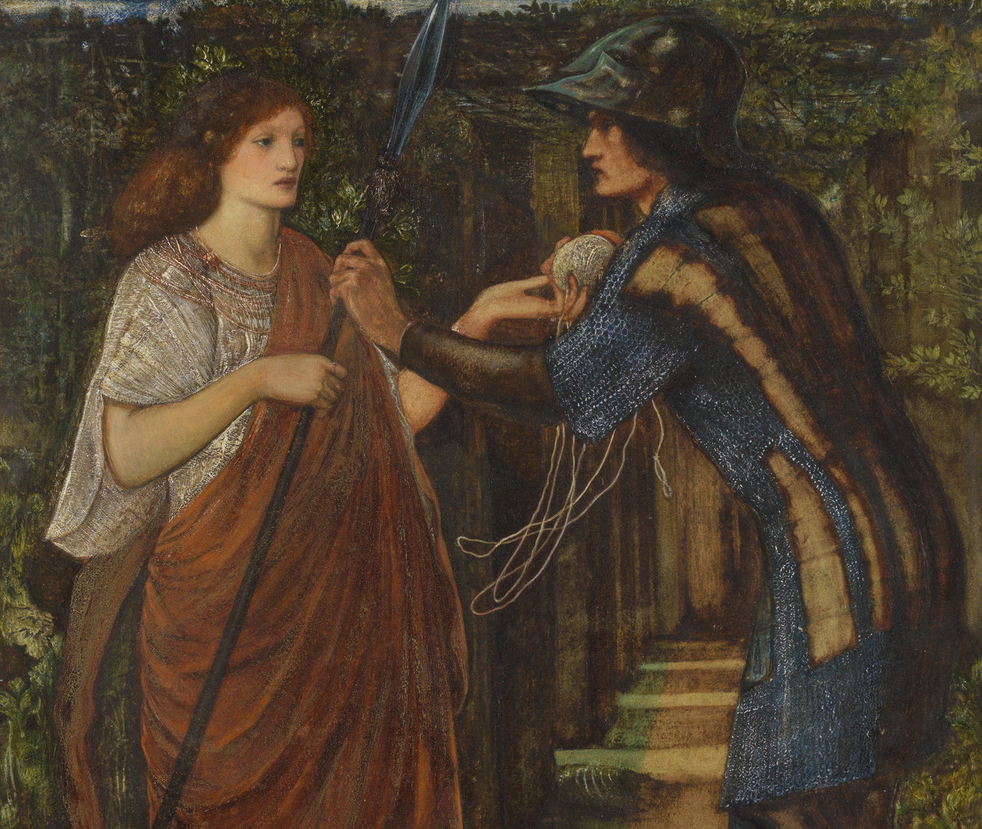 Watercolour of Theseus and Ariadne by Edward Burne-Jones
