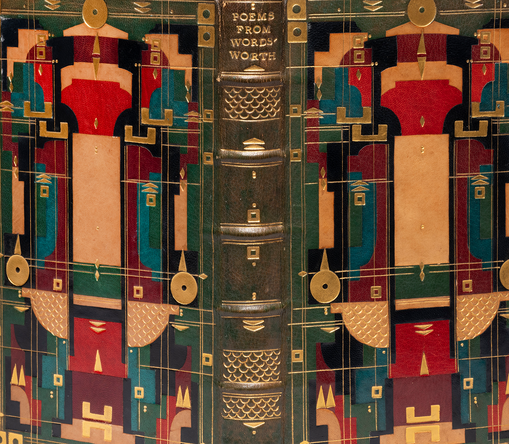 Leather-bound book: William Wordsworth, Poems of Wordsworth, published by Hacon & Ricketts, bound by Sybil Pye, early 20th century. © The Fitzwilliam Museum, University of Cambridge.