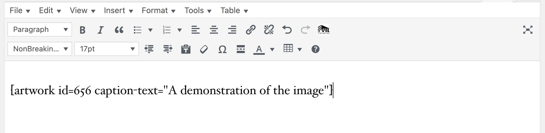 A demo of code entered